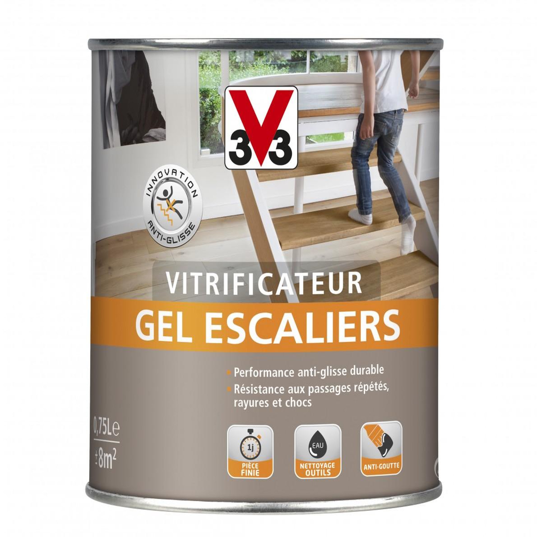CENTRALE BRICO Vitrificateur gel escalier V33, incolore mat, 0.75 l