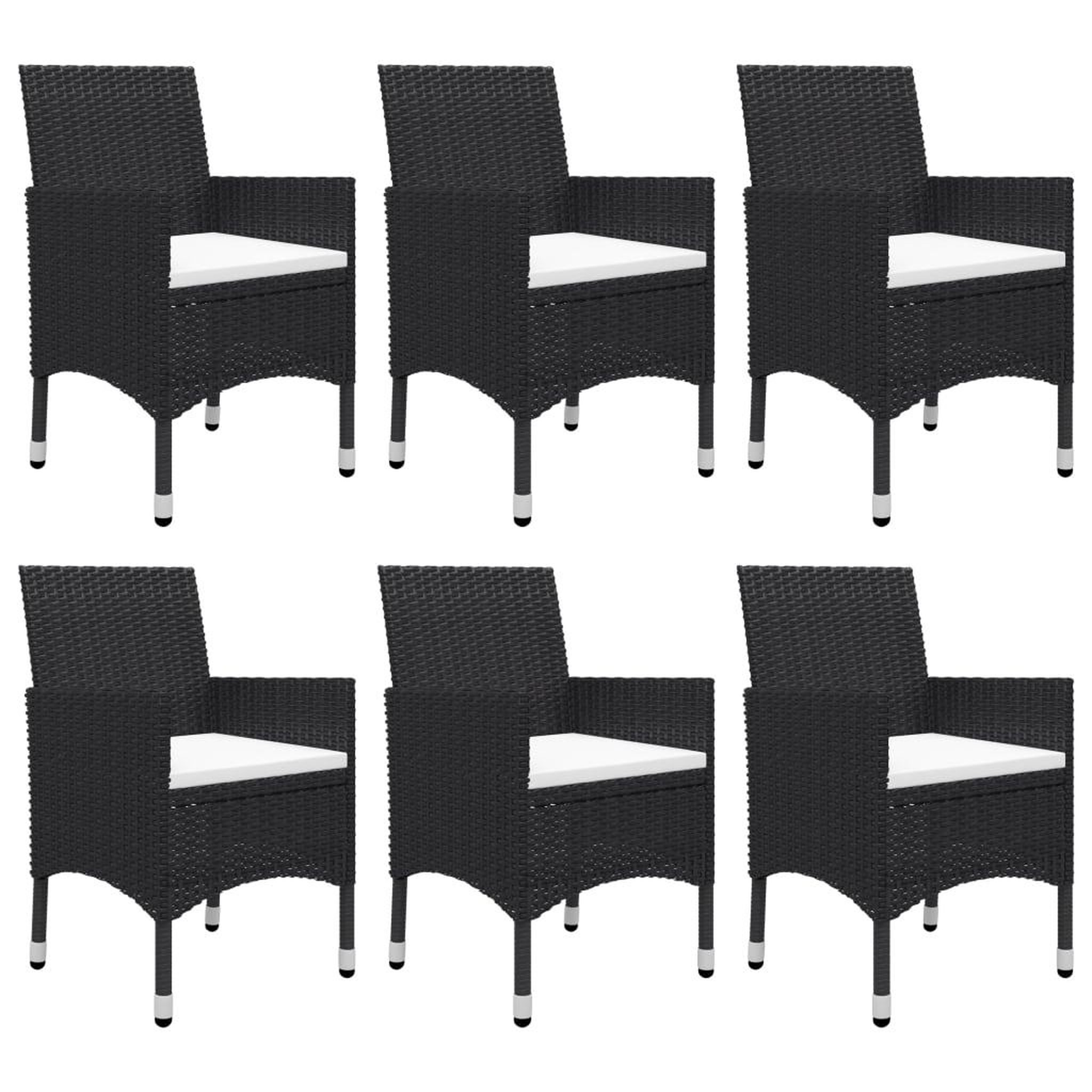 Voir la diapositive 5 : VIDAXL Ensemble a manger de jardin 7 pcs Noir