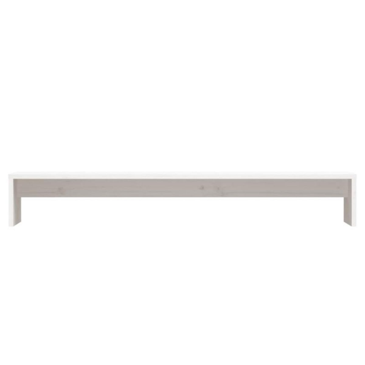 VIDAXL Support de moniteur Blanc 100x27x15 cm Bois de pin solide