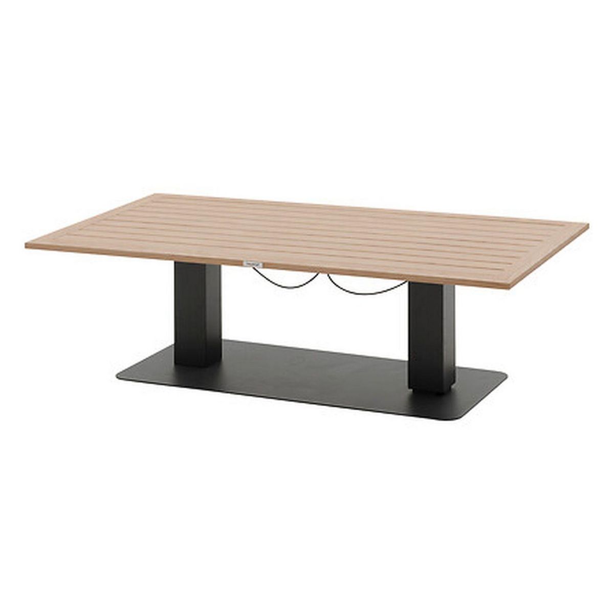HESPERIDE Table de jardin relevable rectangulaire en aluminium SALIMIA - Graphite et honey