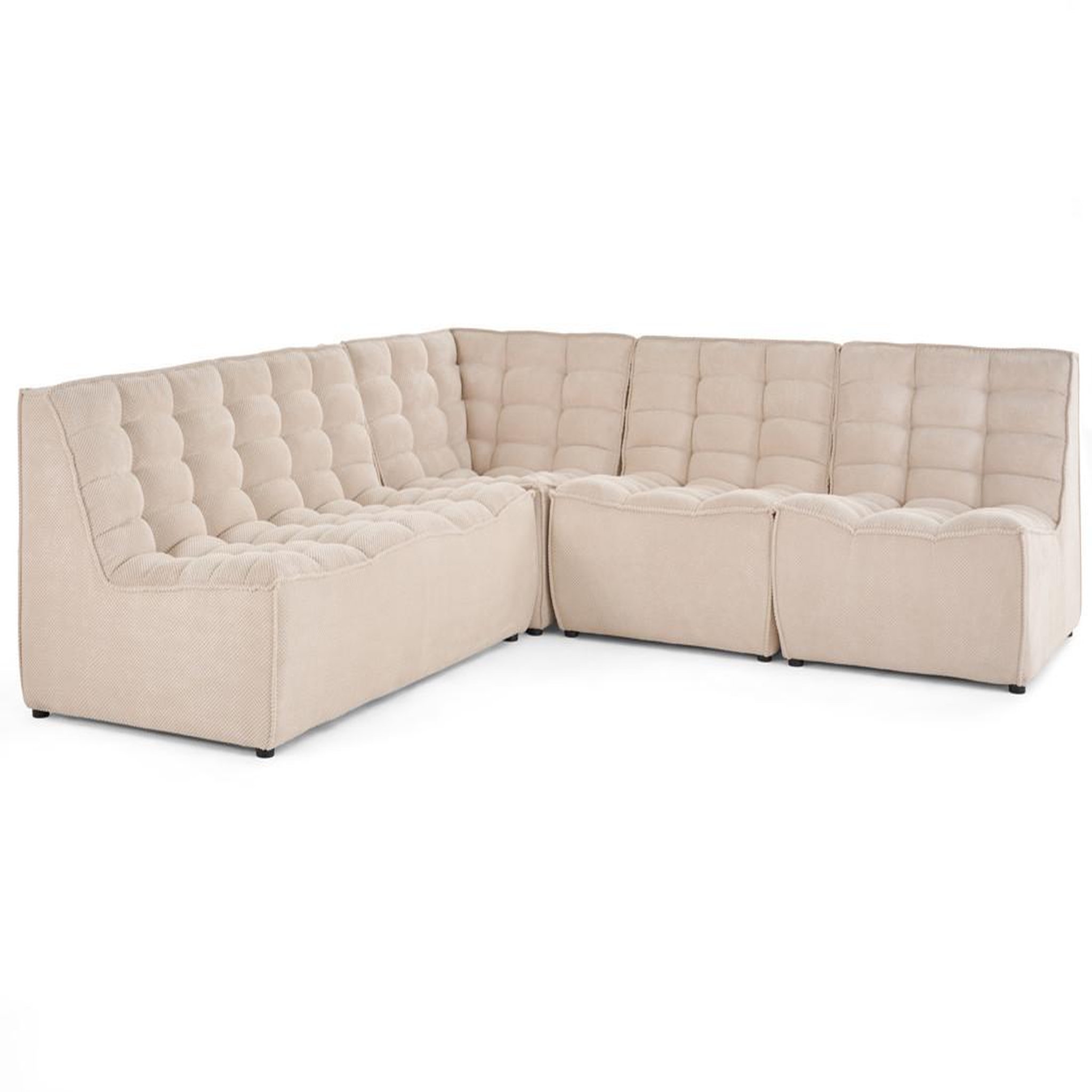 Voir la diapositive 5 : BEST MOBILIER Ellie - canapé modulable d'angle réversible 5 places en velours texturé