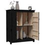 Voir la diapositive 4 : VIDAXL Buffet Noir 83x41,5x100 cm Bois massif de pin
