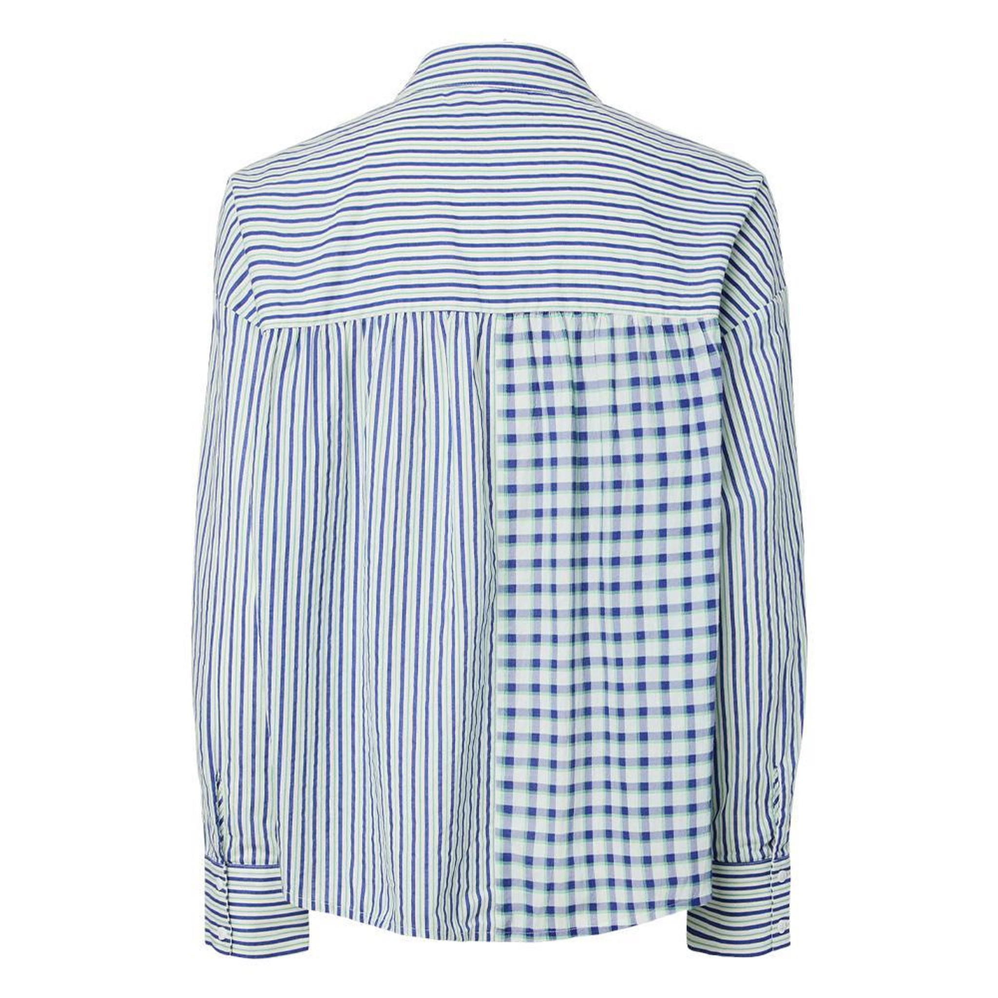Voir la diapositive 2 : Pieces Chemise Blanche/Bleu Femme Pieces Javier