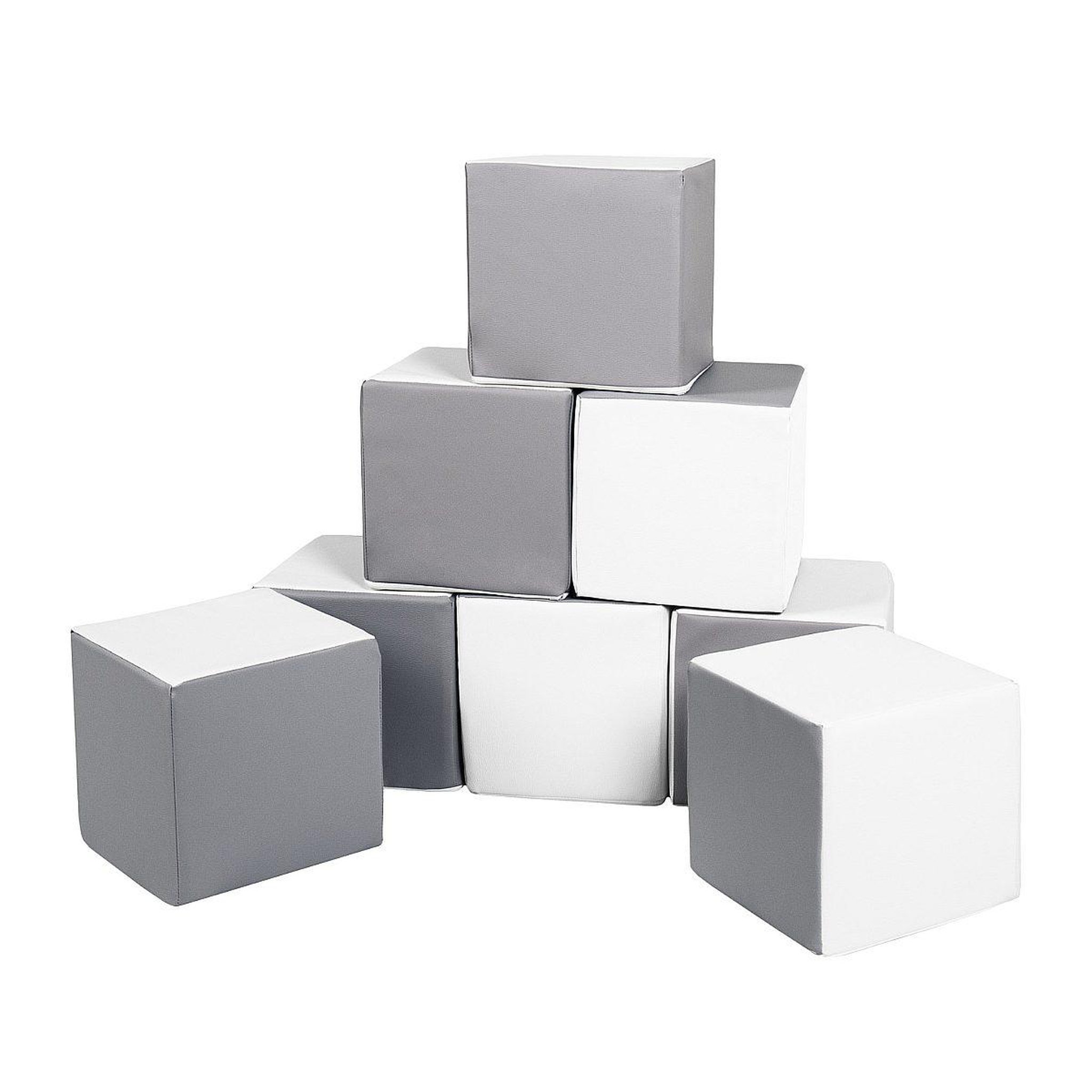 VELINDA Lot cubes xxl mousse 8 pcs blanc,gris