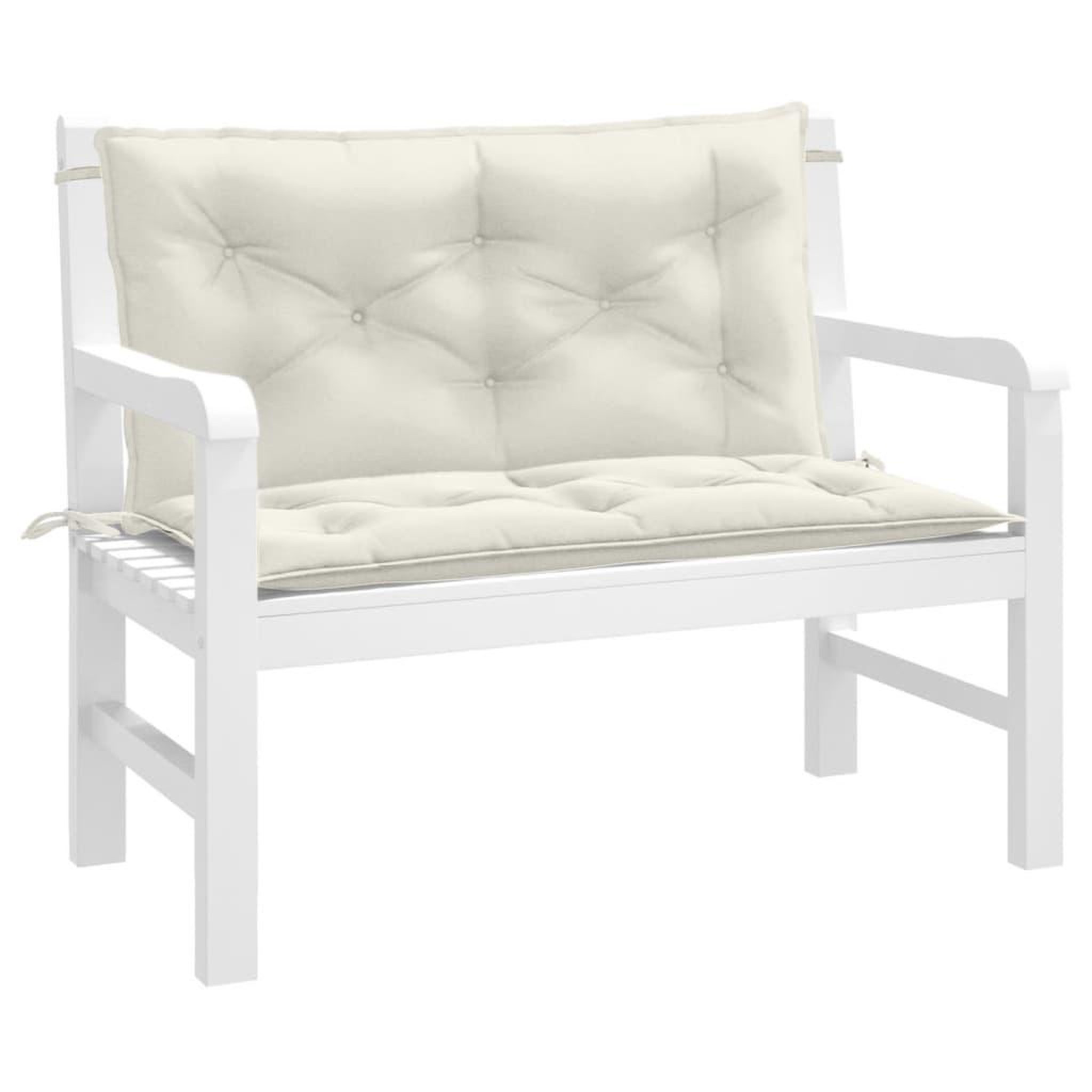 VIDAXL Coussins de banc de jardin lot de 2 creme melange tissu