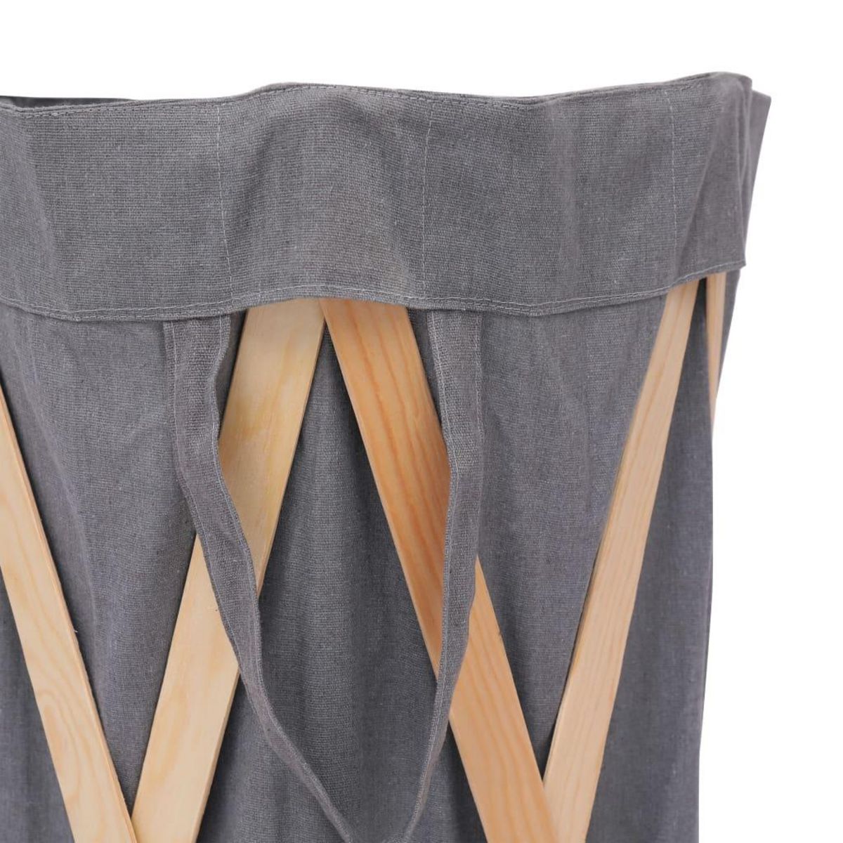 VIDAXL Panier a linge pliable Gris Bois et tissu