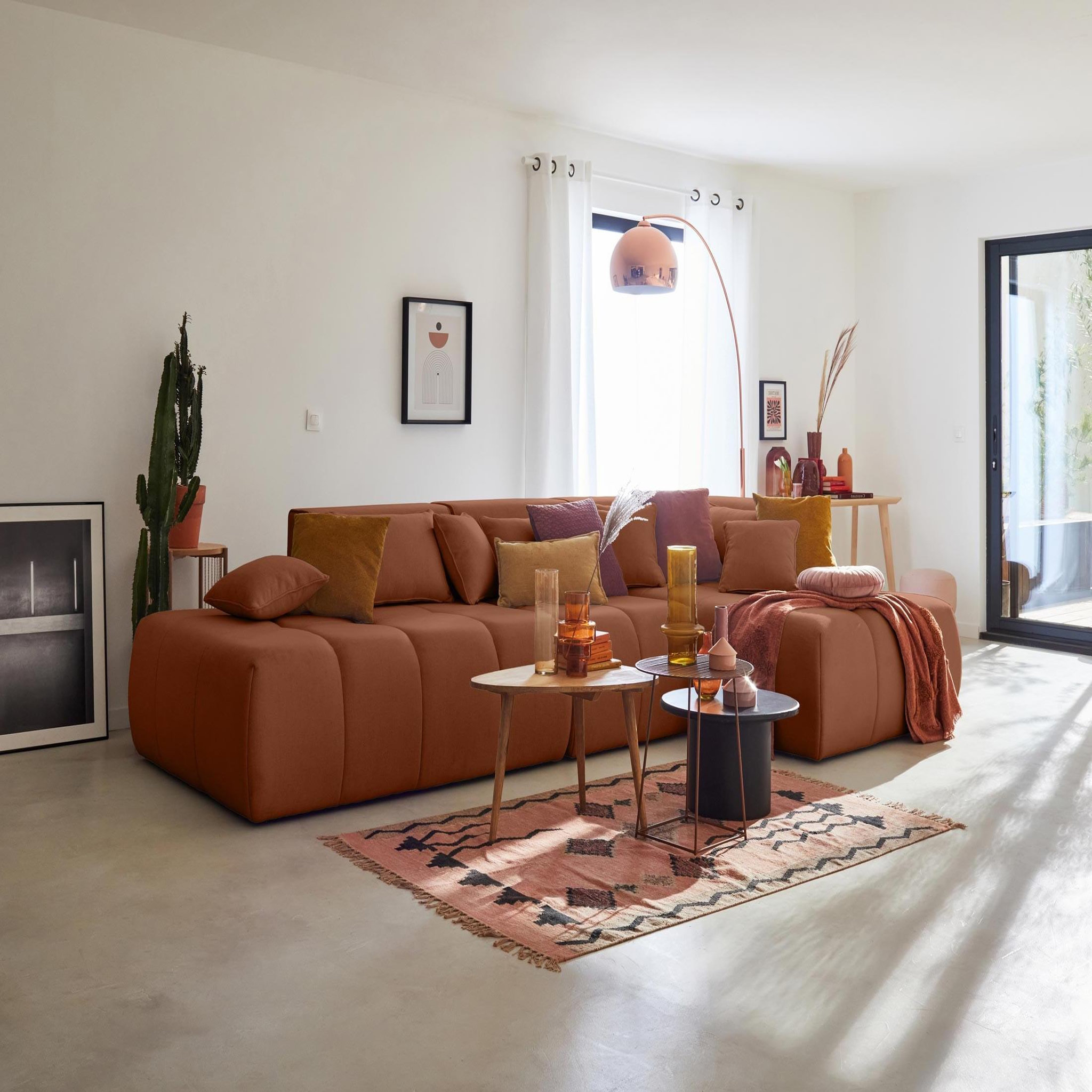 Voir la diapositive 2 : LISA DESIGN Caracas - canapé modulable d'angle droit - 5 places - en tissu