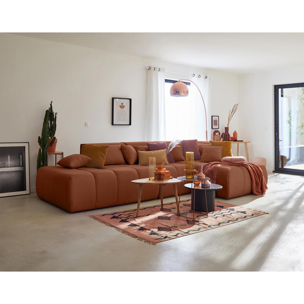 LISA DESIGN Caracas - canapé modulable d'angle droit - 5 places - en tissu