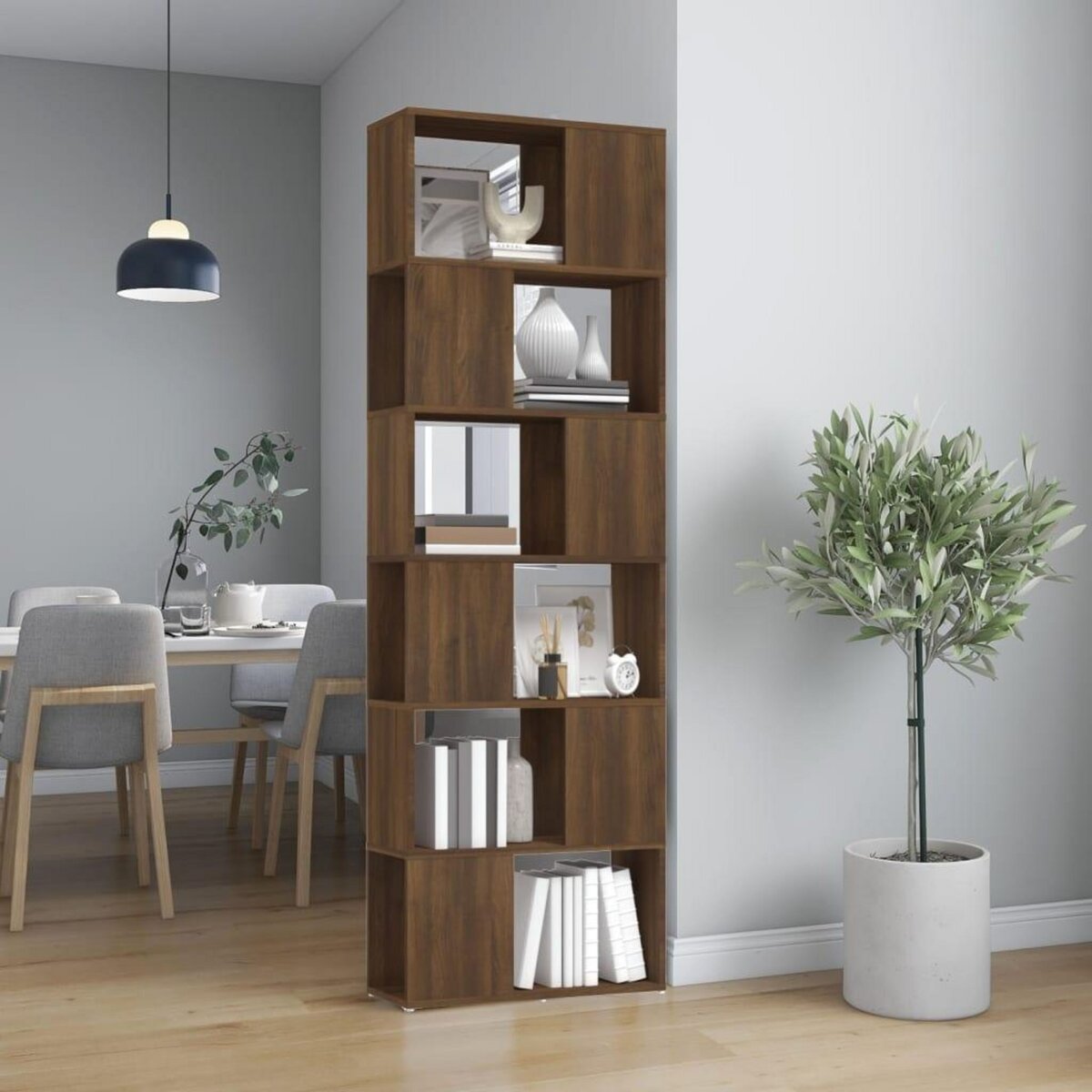 VIDAXL Bibliotheque/Separateur de piece Chene marron 60x24x186 cm