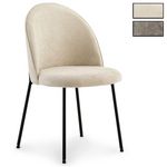 IDIMEX Lot de 2 chaises CASSIE en tissu. Coloris disponibles : Gris