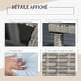 Voir la diapositive 6 : OUTSUNNY Outsunny Ensemble salon de jardin encastrable 2 fauteuils monoblocs + 2 tabourets + table basse résine tressée coussins déhoussables crème gris
