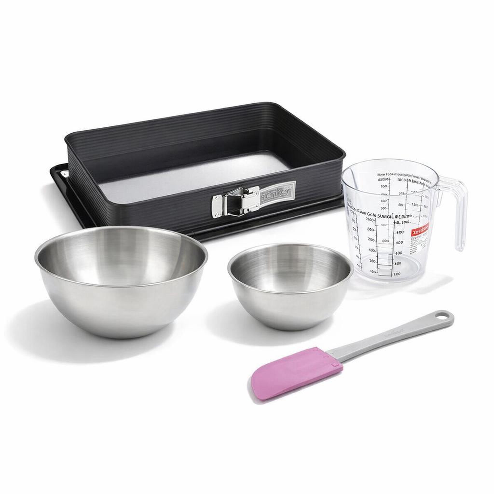 ZENKER Set de 5 ustensiles de pâtisserie moule à gâteaux 2 bols spatule pâtisserie et verre doseur zenker deluxe