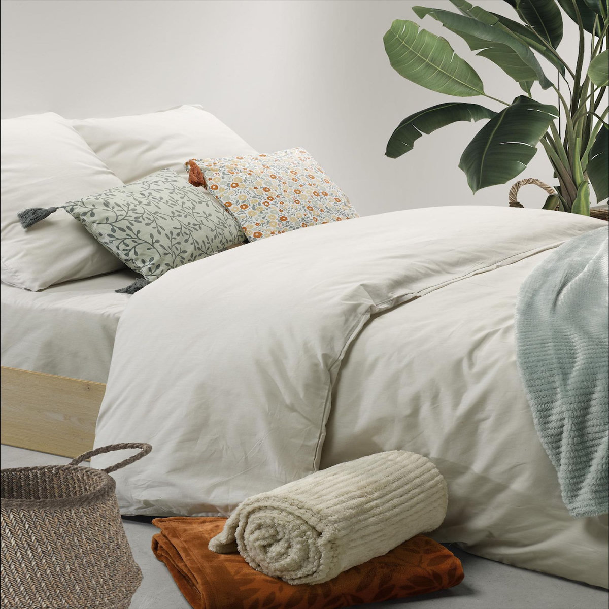 Les Ateliers du Linge Coussin imprime 100% polyester azae