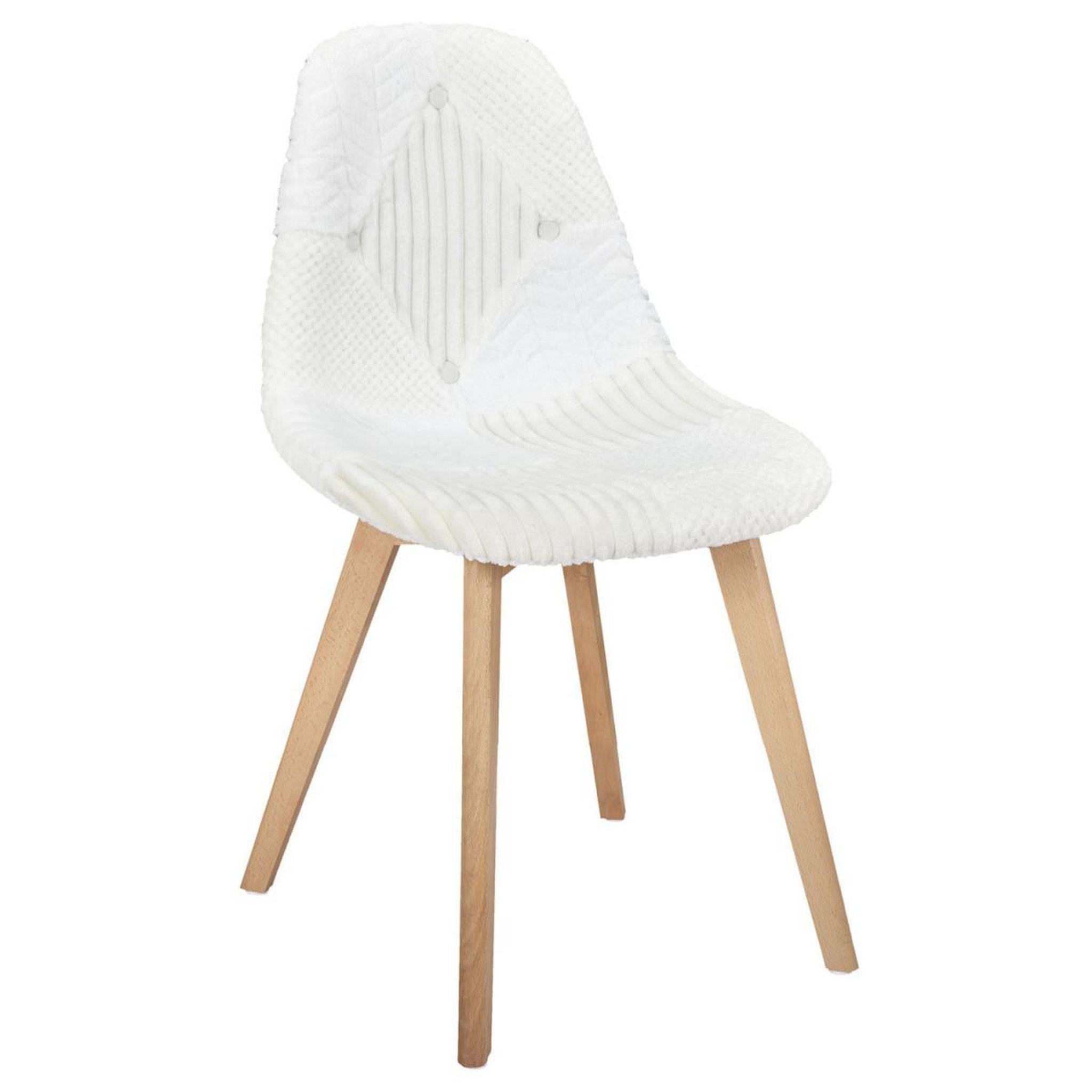 Voir la diapositive 2 : The Home Deco Factory Lot de 4 chaises scandinaves  patchwork  87cm blanc