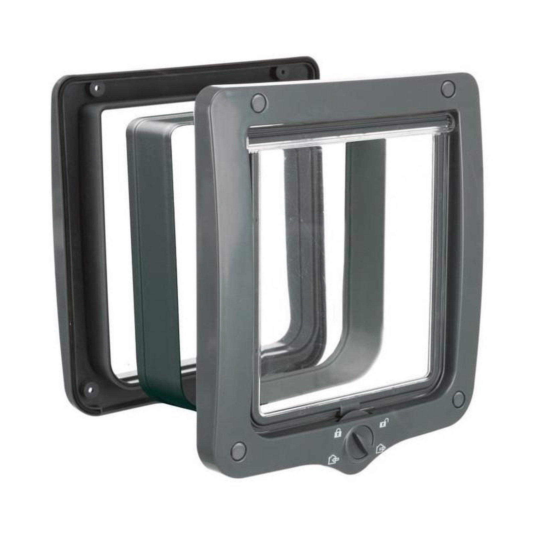 Trixie TRIXIE Chatiere a 4 modes XXL avec tunnel Gris