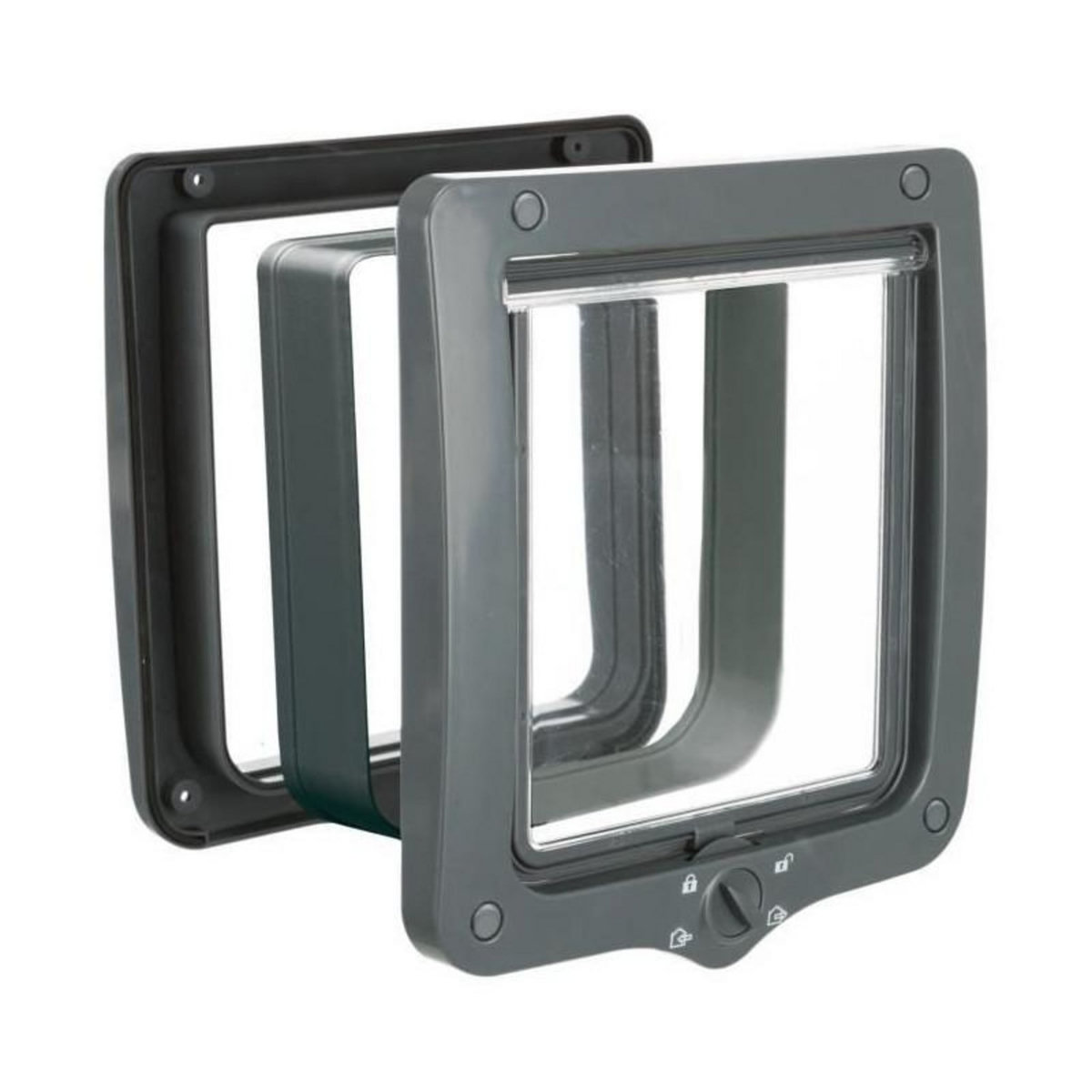 Trixie TRIXIE Chatiere a 4 modes XXL avec tunnel Gris