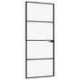 Voir la diapositive 2 : VIDAXL Porte d'interieur Noir 83x201,5 cm Trempe verre aluminium fin