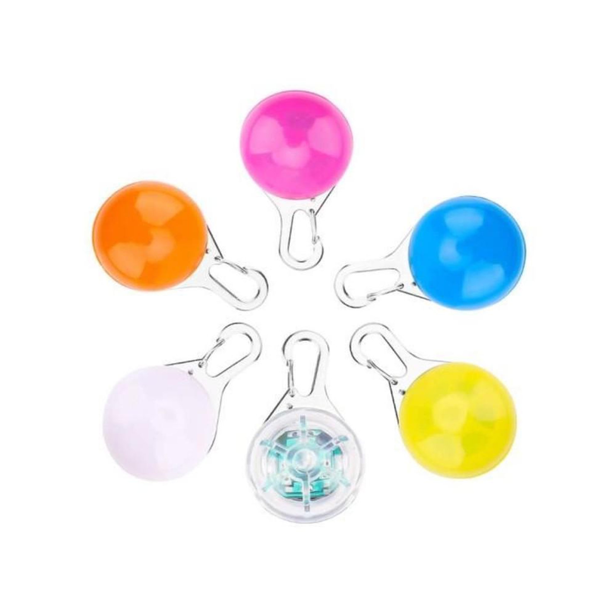 Pendentifs LED de sécurité pour chien étanches, lot de 6, 3 modes lumière (clignotant lent/rapide, fixe)