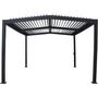 Voir la diapositive 4 : Habitat et Jardin Pergola bioclimatique toit 2 pans  Victoria  en aluminium et métal- 3,5 x 4 m - Gris