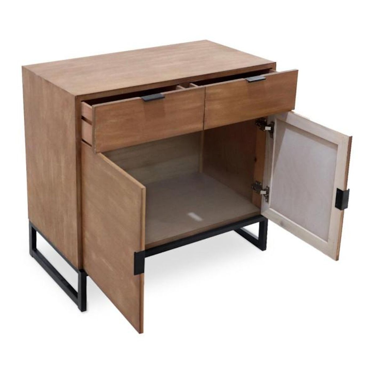 Paris Prix Commode 2 Tiroirs & 2 Portes  Bolta  79cm Chêne Clair