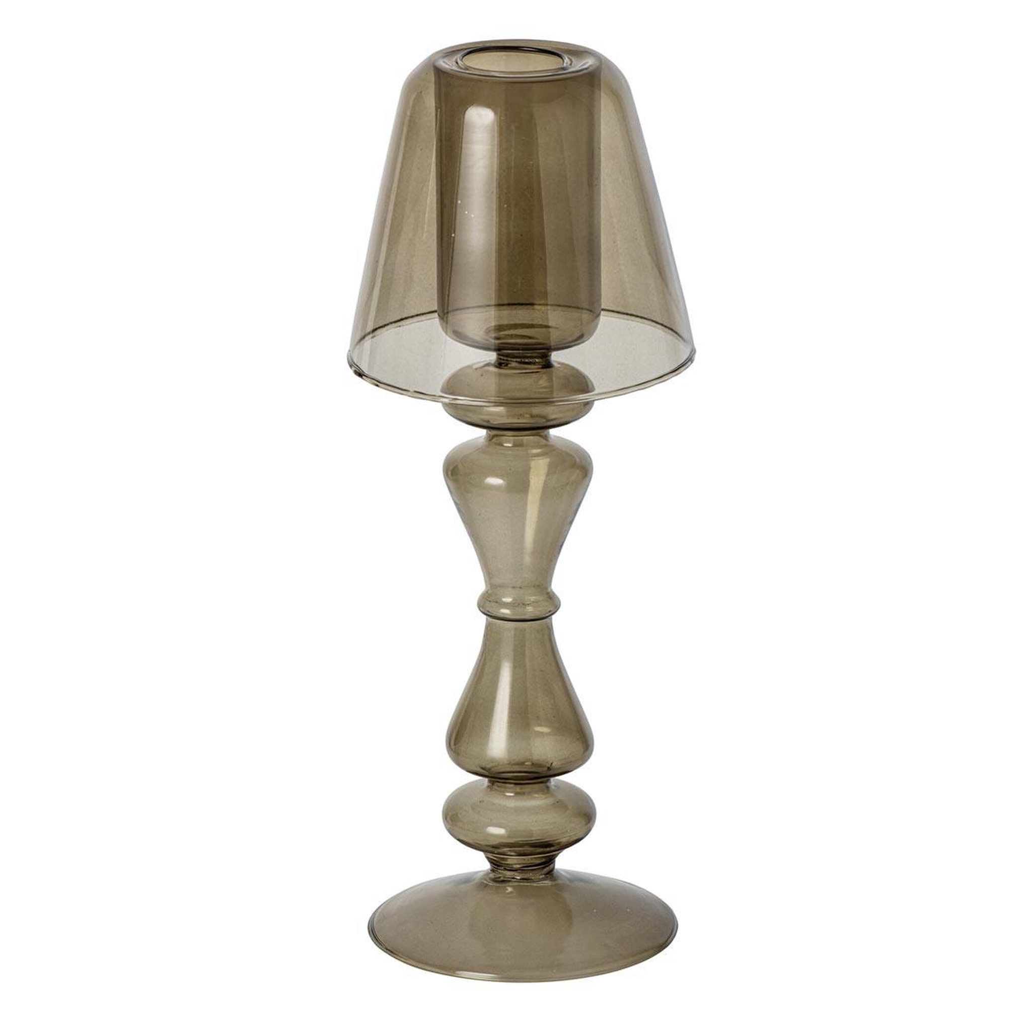 J-LINE Photophore Lampe en Verre  Silje  26cm Vert Olive
