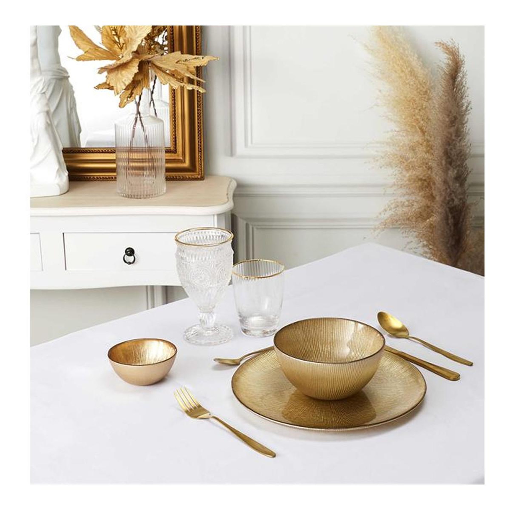 Voir la diapositive 3 : The Home Deco Factory Lot de 6 assiettes à dessert  royal  21cm or