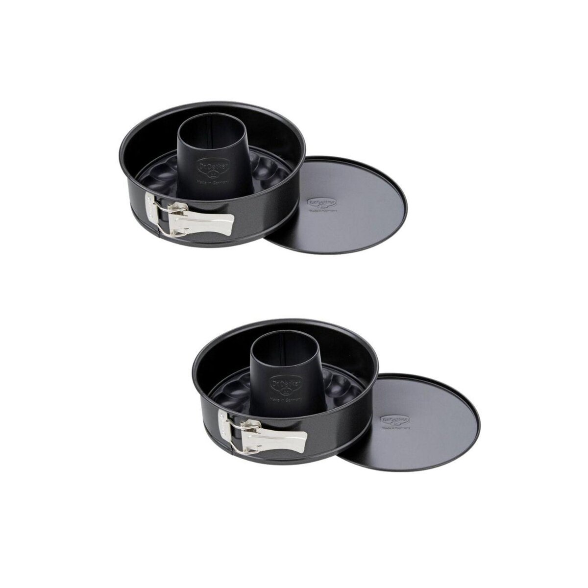 DR.OETKER Ensemble de 2 Moules à manqué à charnière avec fond à savarin 20 cm Dr Oetker Back Freude