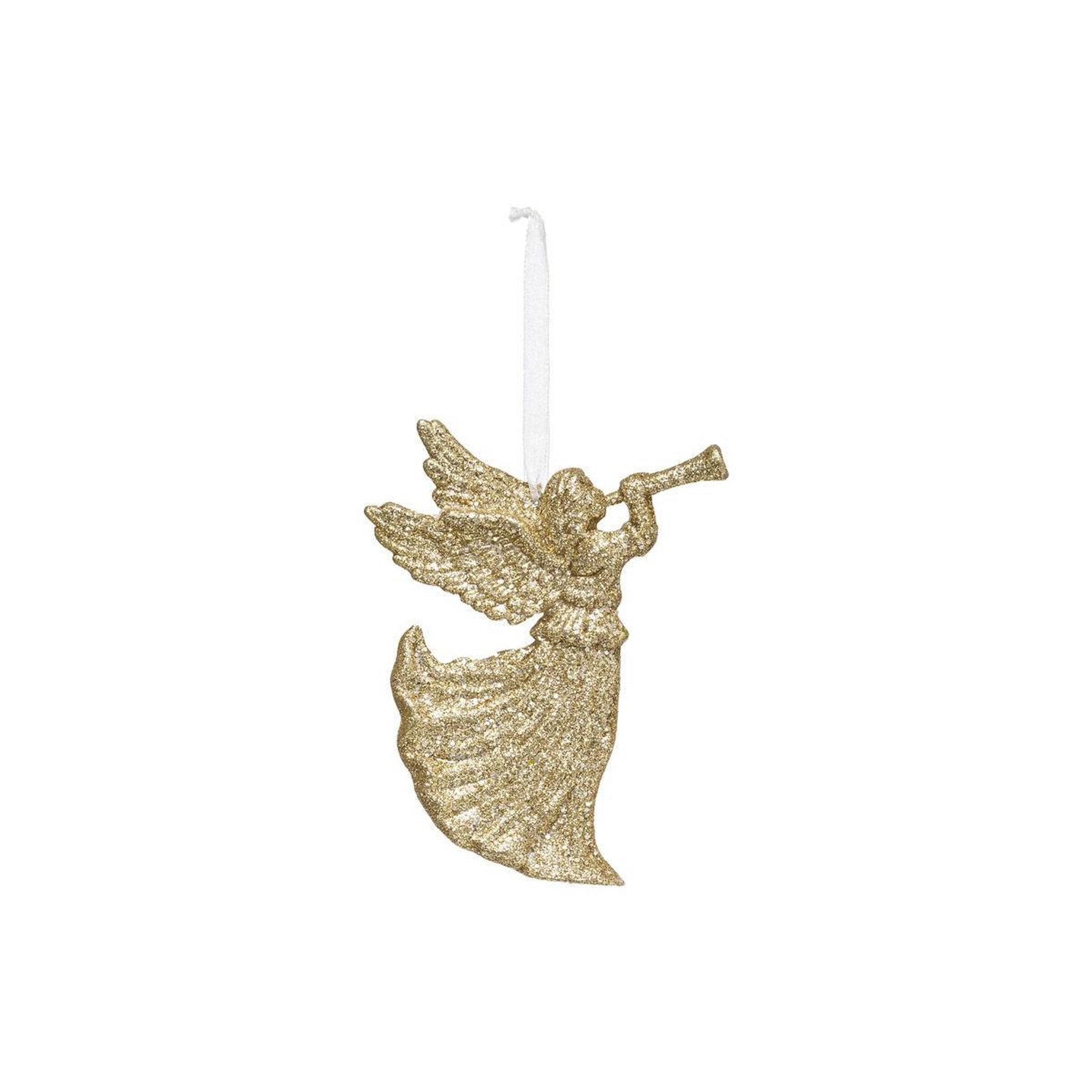 FEERIC LIGHT & CHRISTMAS Sujet de noël ange avec paillettes  cocon  11cm or