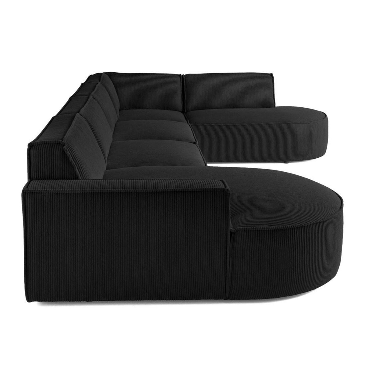 LISA DESIGN Spiaggia - canapé panoramique d'angle droit - 7 places - en velours côtelé
