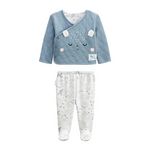 Petit Béguin Ensemble bébé veste en coton matelassé et pantalon en velours Petite Balade. Coloris disponibles : Beige