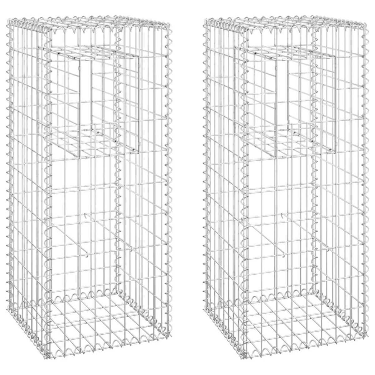 VIDAXL Poteaux a panier de gabion 2 pcs 40x40x100 cm Fer