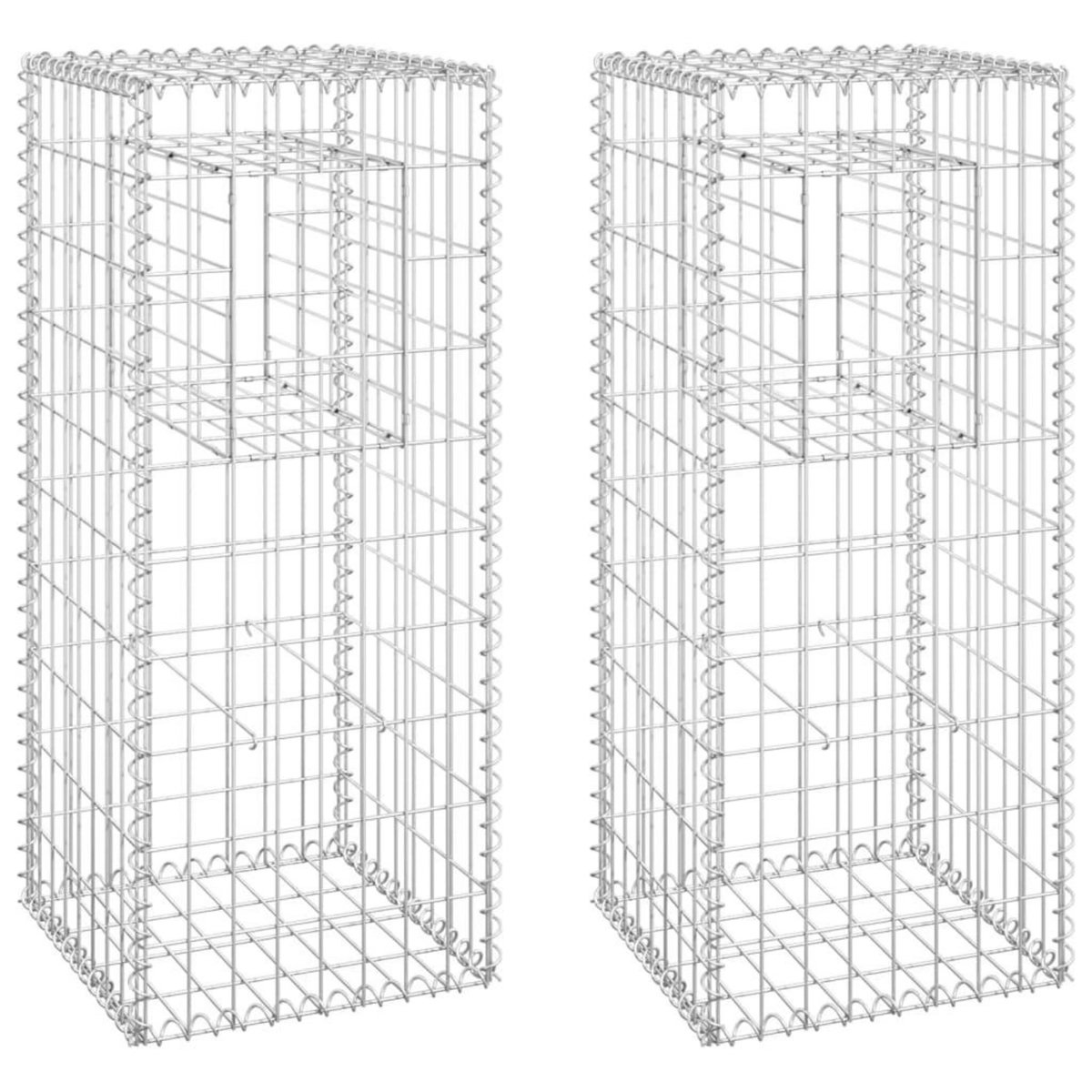 VIDAXL Poteaux a panier de gabion 2 pcs 40x40x100 cm Fer