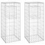 Voir la diapositive 2 : VIDAXL Poteaux a panier de gabion 2 pcs 40x40x100 cm Fer