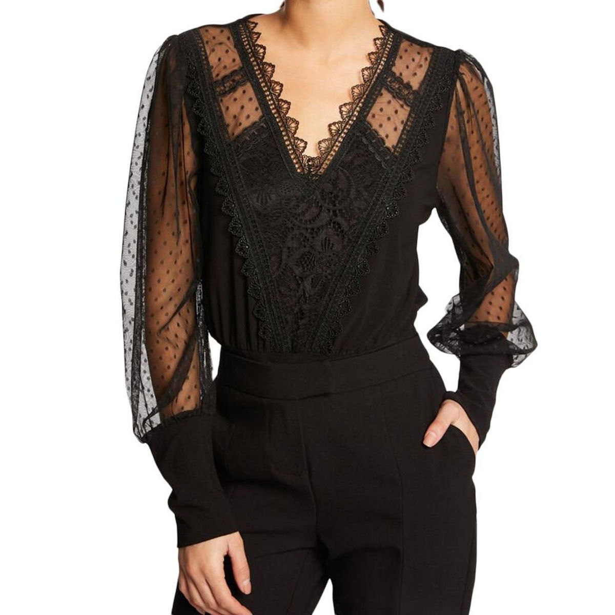 MORGAN T-Shirt Manches Longues Noir Femme Morgan TAGADA
