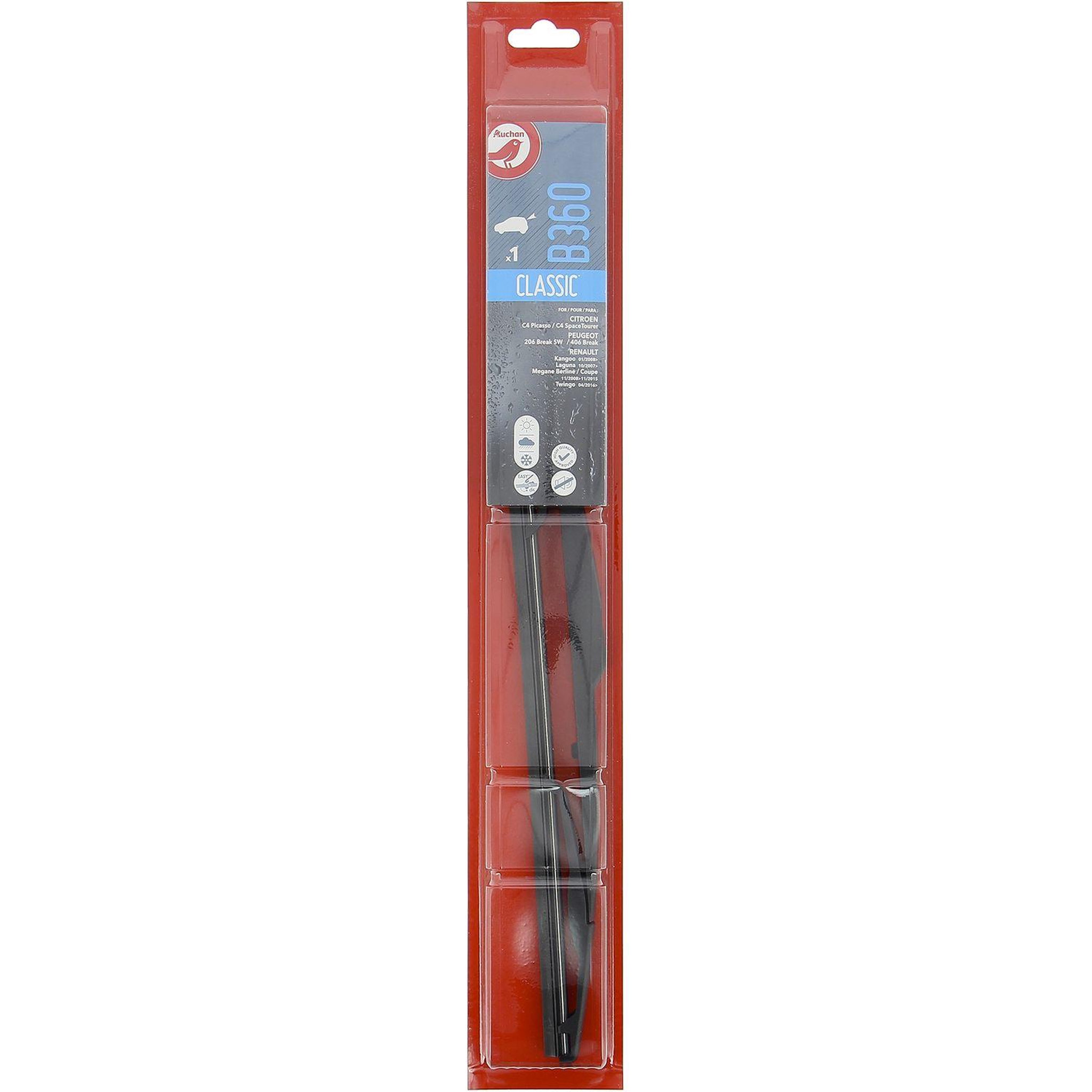 Voir la diapositive 2 : AUCHAN Balai d'essuie-glace B360 36cm pour CITROËN PEUGEOT RENAULT