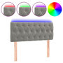 Voir la diapositive 2 : VIDAXL Tete de lit a LED Gris clair 100x7x78/88 cm Velours