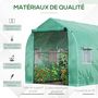 Voir la diapositive 4 : OUTSUNNY Serre de jardin tunnel 6 m² 6 fenêtres porte zippée acier galvanisé PE vert