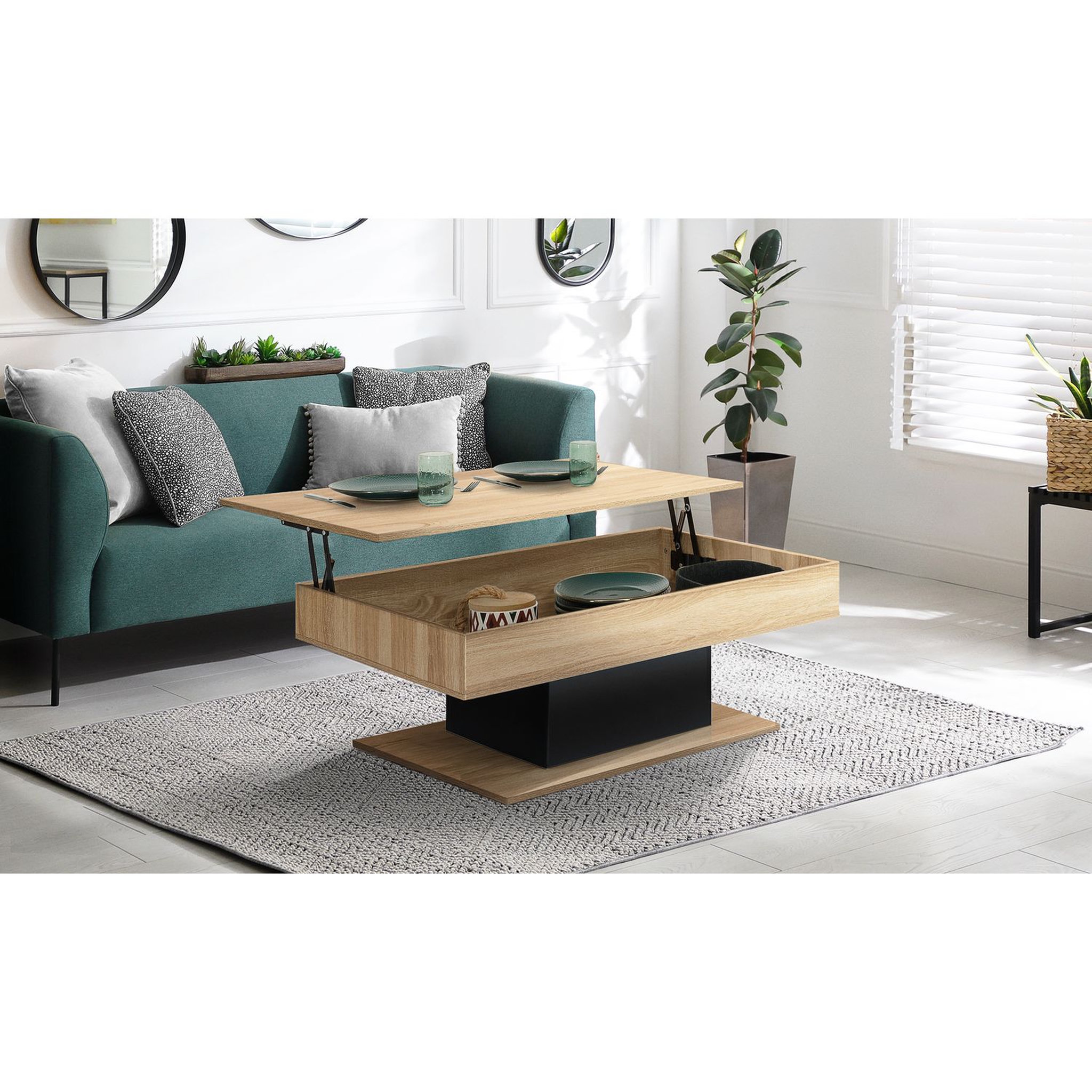 Voir la diapositive 5 : Table basse plateau relevable L110 cm TINA