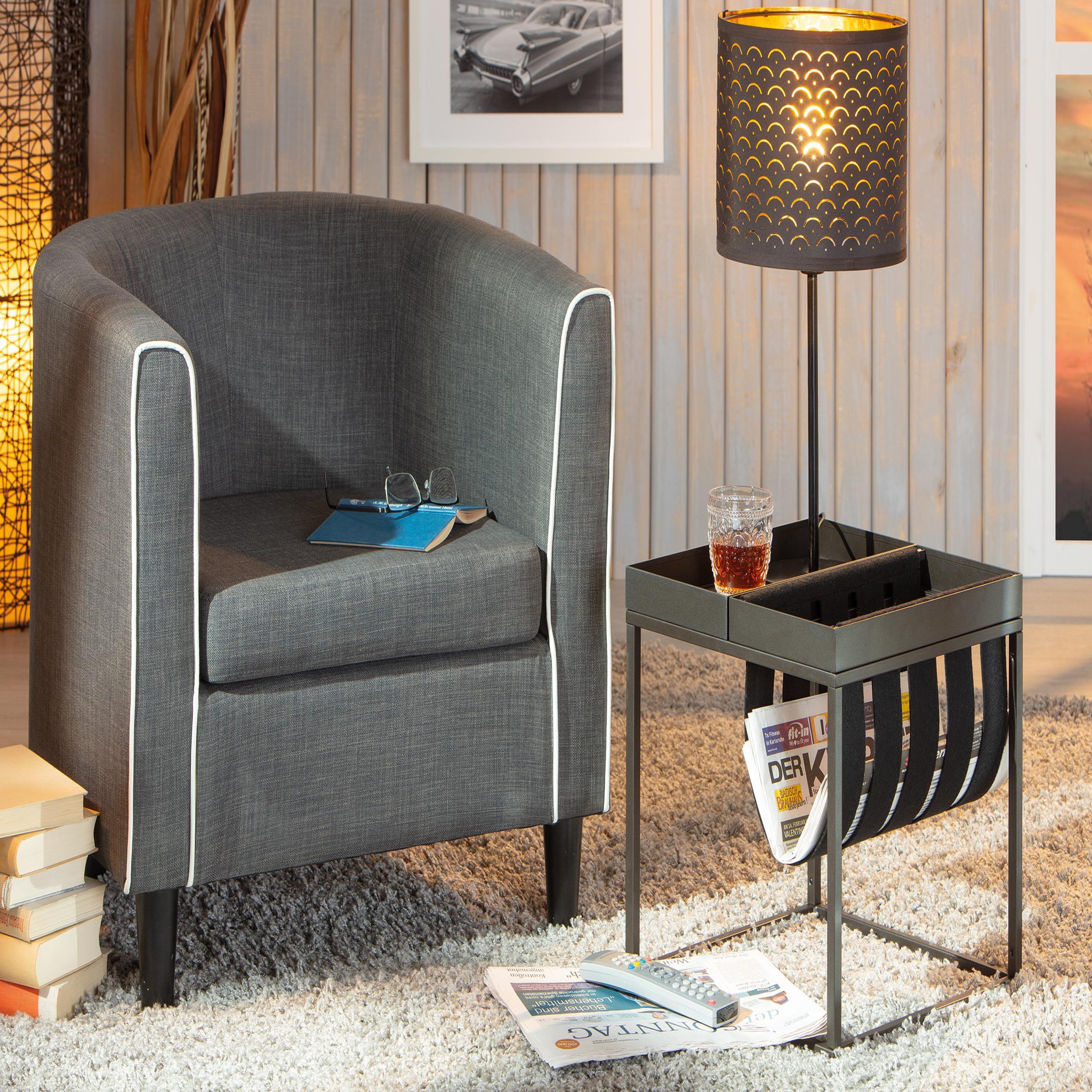 Voir la diapositive 2 : INTERLINK Table d'appoint CLUB NY MAGAZIN