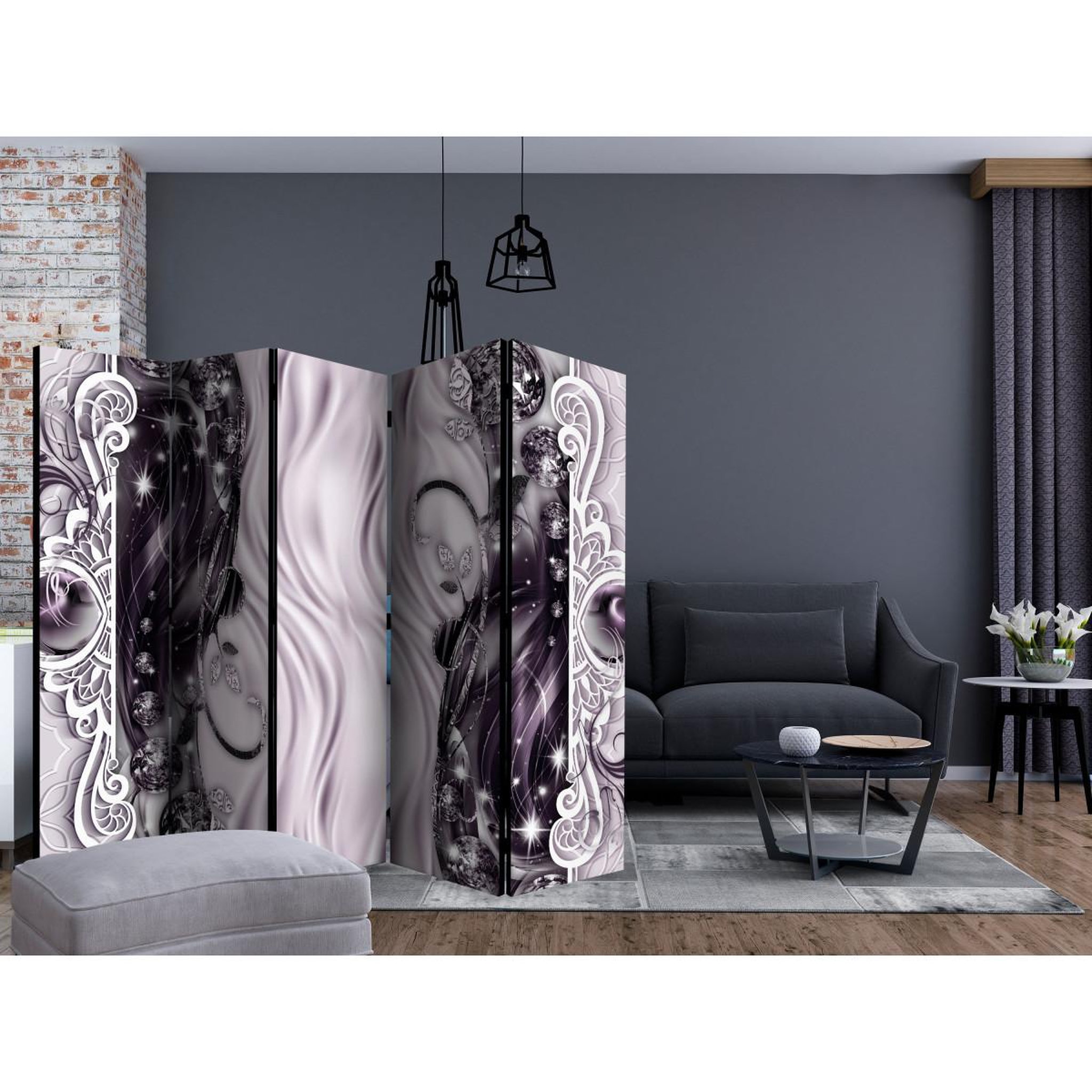 Voir la diapositive 2 : Paris Prix Paravent 5 volets  buckles pink  172x225cm