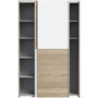 Voir la diapositive 4 : MARKET24 Armoire 2 portes coulissantes multifonction - Blanc et chene clair - L 120 x P 41,6 x H 190,5 cm - OZZULA