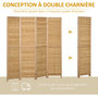 Voir la diapositive 6 : HOMCOM Paravent intérieur séparateur de pièce pliable 4 panneaux dim. 160L x 170H cm bois bambou