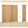 Voir la diapositive 6 : HOMCOM Paravent intérieur séparateur de pièce pliable 4 panneaux dim. 160L x 170H cm bois bambou
