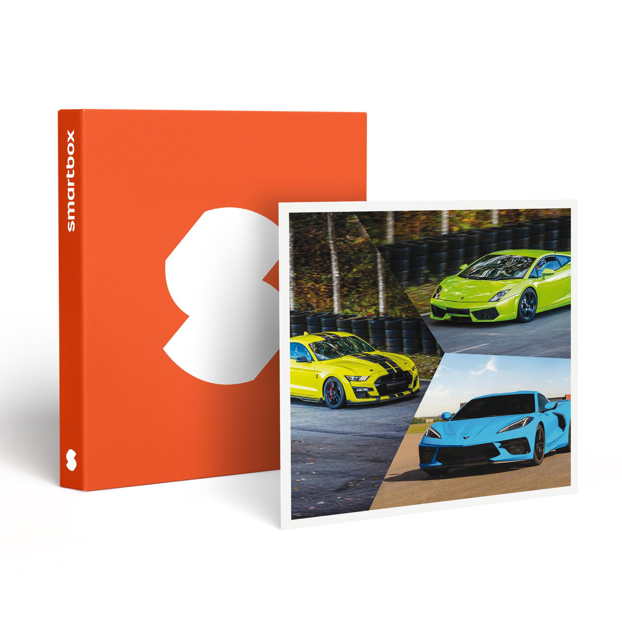 Smartbox Stage de pilotage multivolant : 2 tours en Corvette, 2 tours en Lamborghini Gallardo LP560 et 2 tours en Mustang sur le circuit de La Ferté-Gaucher - Coffret Cadeau Sport & Aventure