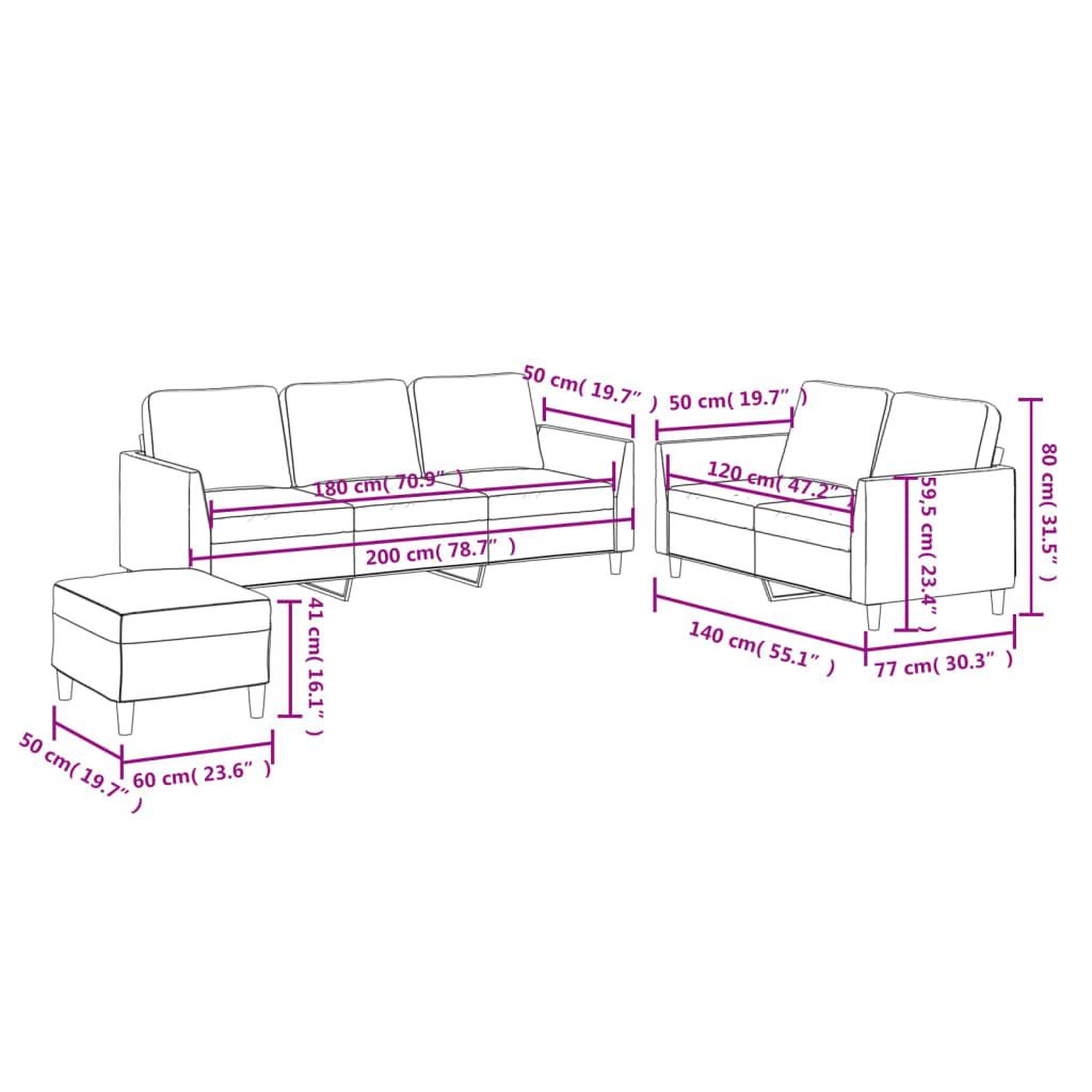Voir la diapositive 6 : VIDAXL Ensemble de canapes 3 pcs avec coussins Gris Similicuir