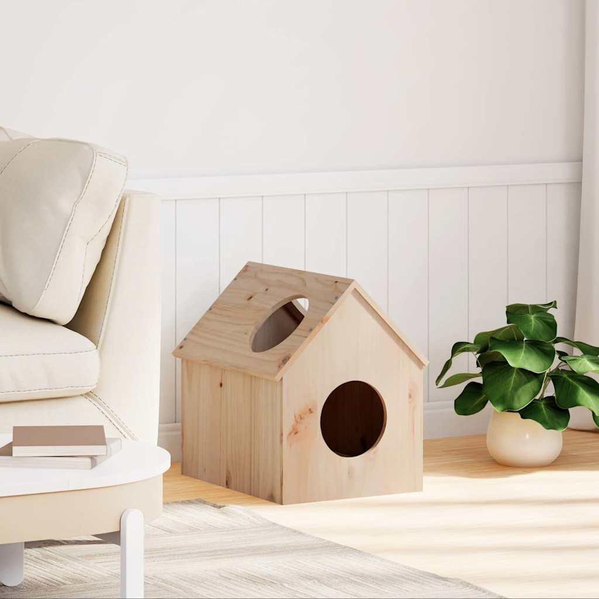 Voir la diapositive 2 : VIDAXL Maison pour chat 41x50x50 cm bois de pin massif