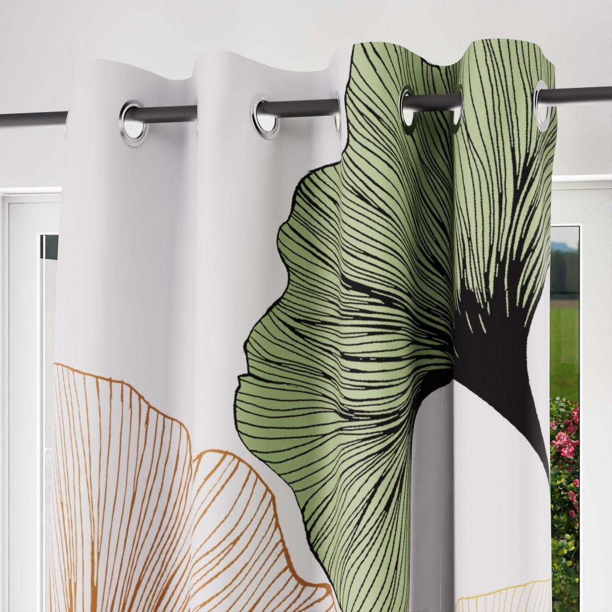 SOLEIL D'OCRE Rideau à oeillets GINKGO, par Soleil d'ocre