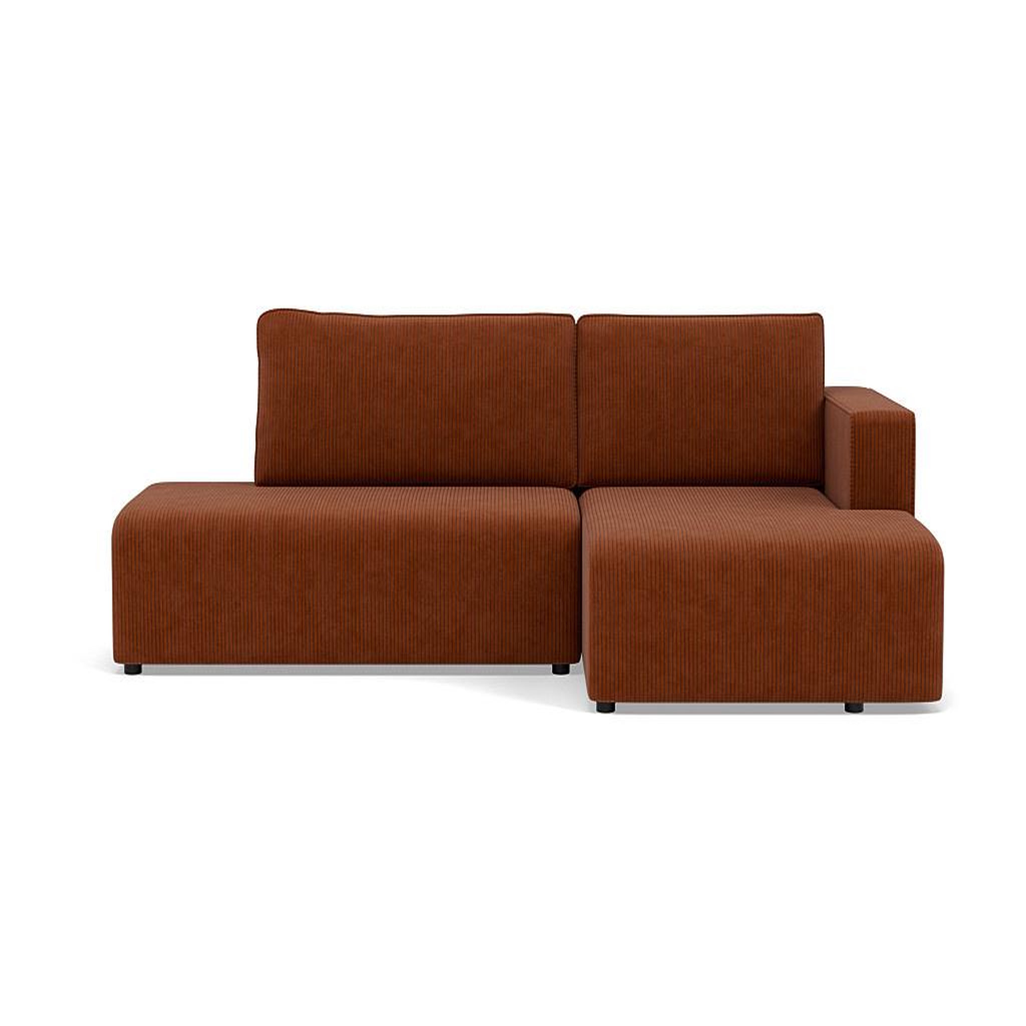 Voir la diapositive 1 : BEST MOBILIER Topaze - canapé d'angle droit 4 places convertible avec coffre en velours côtelé