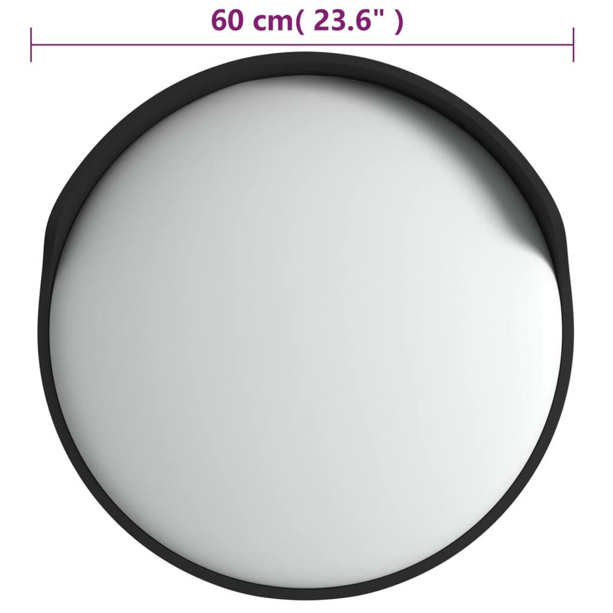 Voir la diapositive 6 : VIDAXL Miroir de traffic convexe d'exterieur Noir Ø60 cm Polycarbonate