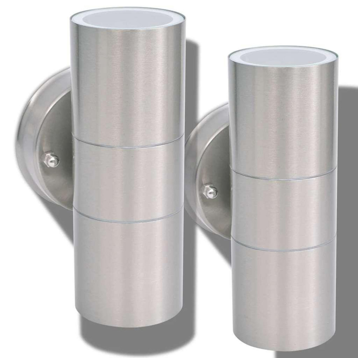 VIDAXL Applique murale LED d'exterieur 2 pcs Acier inoxydable haut bas